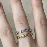 Anelli Silver e Gold impilati