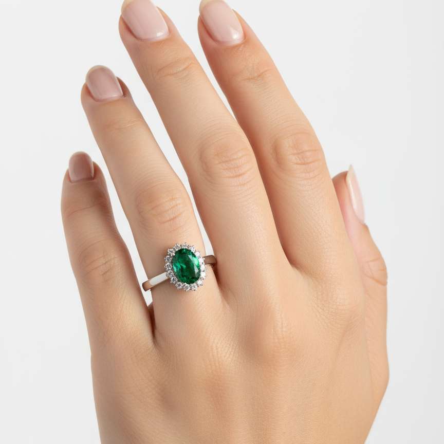 Anello Kamira Verde indossato