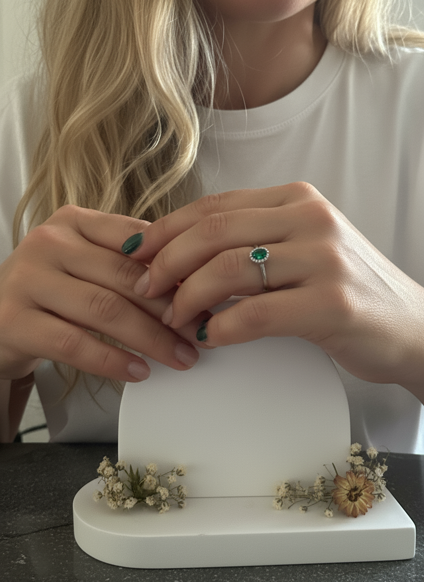 Anello verde smeraldo