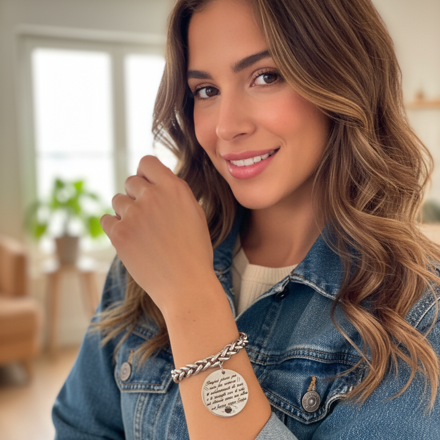 Bracciale indossato da modella mediterranea