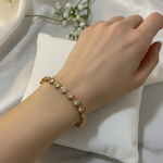Bracciale tennis gold indossato