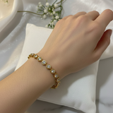 Bracciale tennis gold indossato