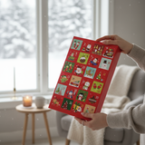 Calendario dell'avvento con finestra innevata