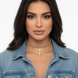 Choker rigido con croce gold