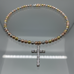Choker rigido con croce Silver 