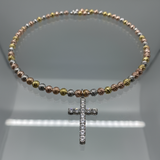 Choker rigido con croce Silver 