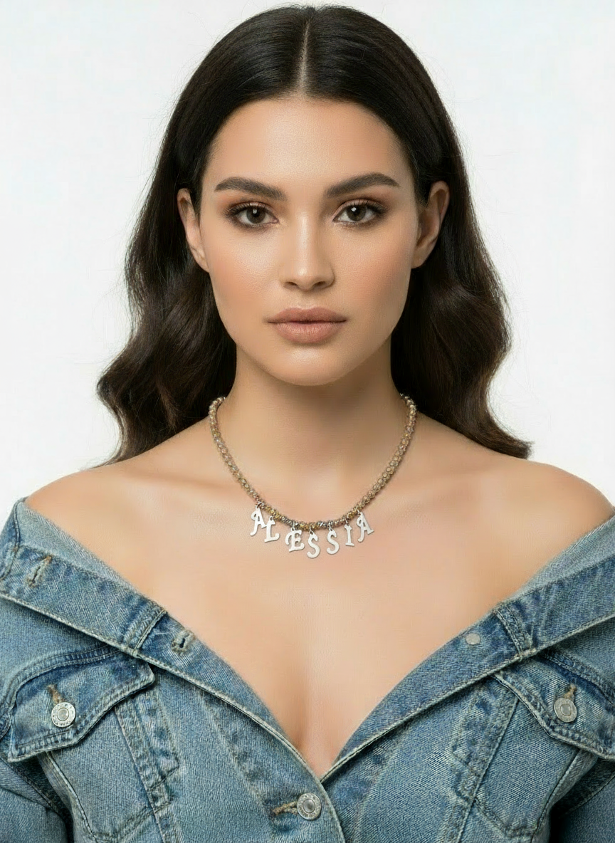 Collana ALESSIA con lettere pendenti