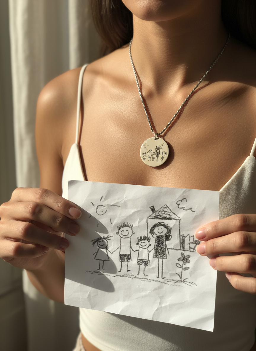 Collana con disegno in evidenza