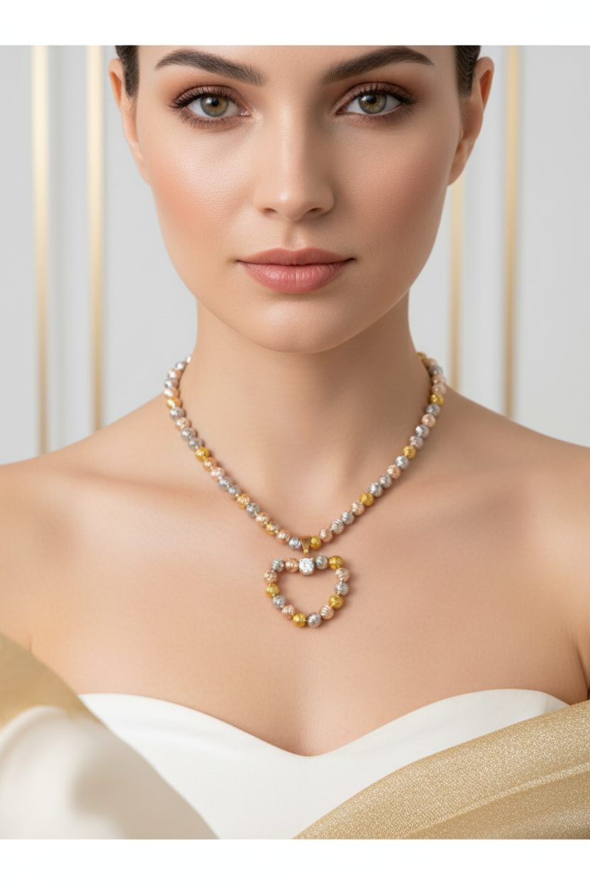 Collana Cuore Milleluci indossata da modella