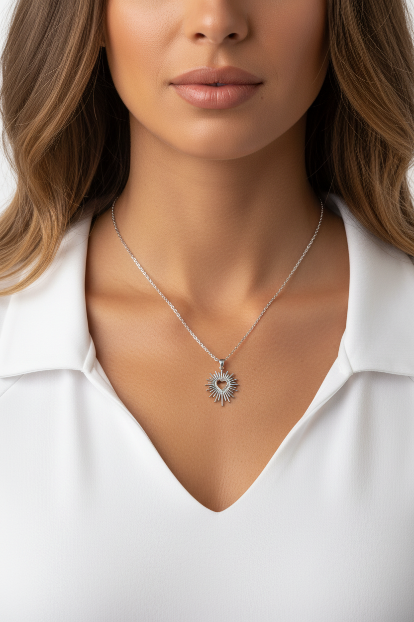 Collana Cuore Sacro Silver small