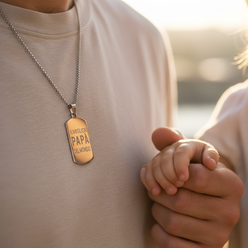 Collana Papà con incisione visibile