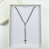 Collana Rosario Nera in Scatolina Bianca - Più Luminosa