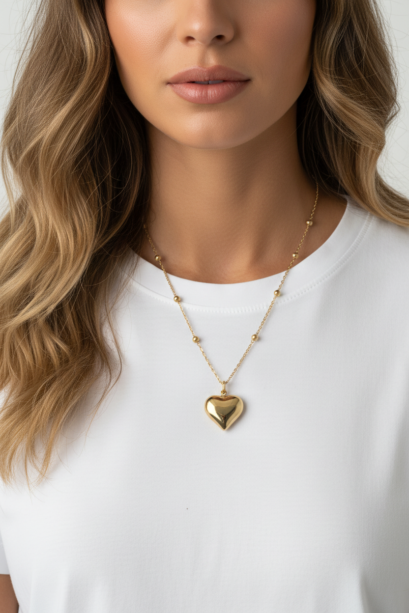 Collana Sfere Cuore Gold