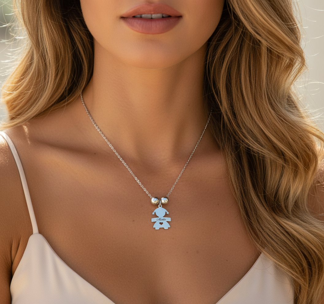 Collana Silver con ciondolo personalizzato con nome