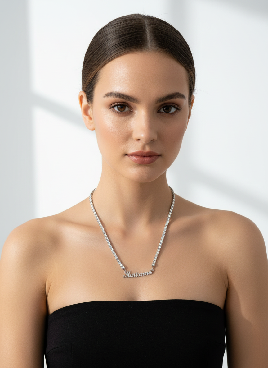 Collana Tennis indossata