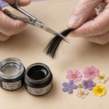 Foto 1 - taglio dei capelli, con i fiori reali come riferimento