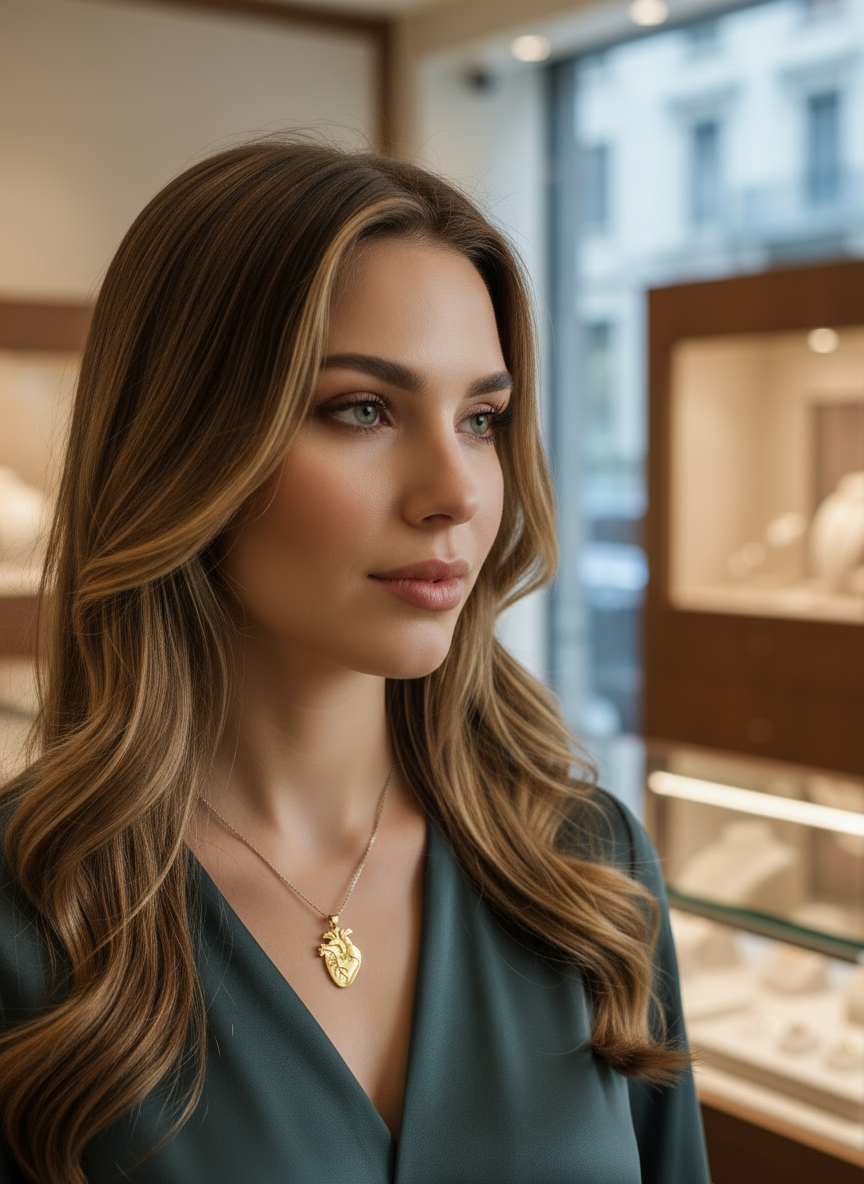 Modella con collana gold