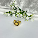 Anello in acciaio regolabile con cuore sacro Gold 