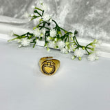 Anello in acciaio regolabile con cuore sacro Gold 