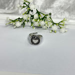 Anello in acciaio regolabile con cuore sacro silver 