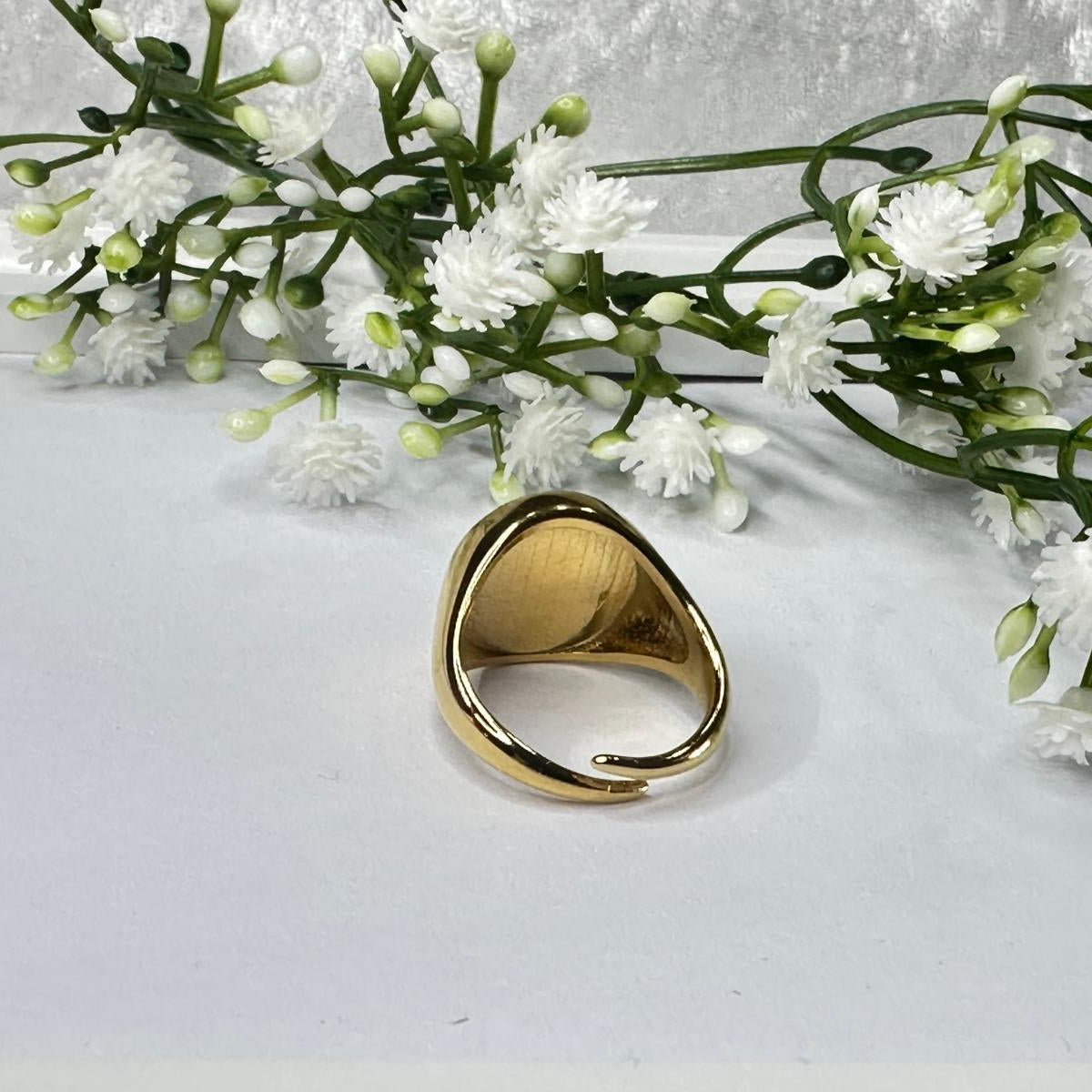 Anello in acciaio regolabile con vari soggetti misura regolabile 