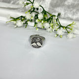 Anello in acciaio regolabile con Vesuvio silver