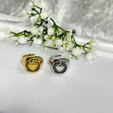 Anello in acciaio regolabile con cuore sacro 
