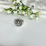 Anello in acciaio regolabile con san Gennaro silver