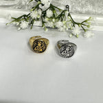 Anello in acciaio regolabile con san Gennaro 