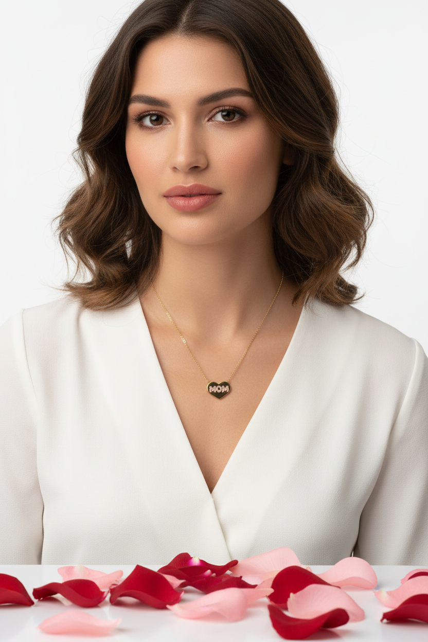 Sofia con collanina MOM cuore gold