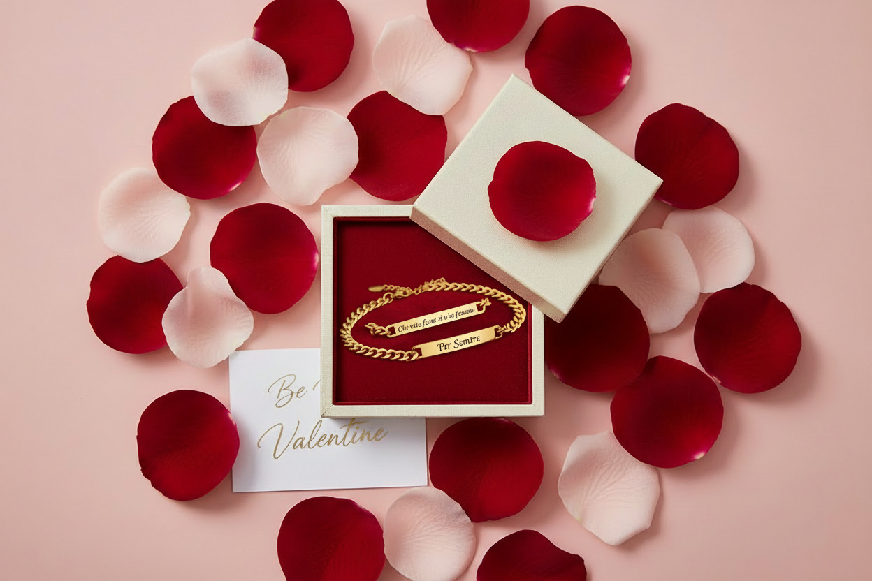 Valentine's Box with Gold Bracelets
